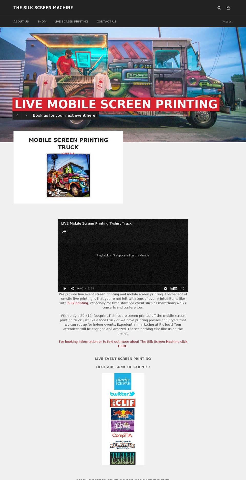 thesilkscreenmachine.com shopify website screenshot