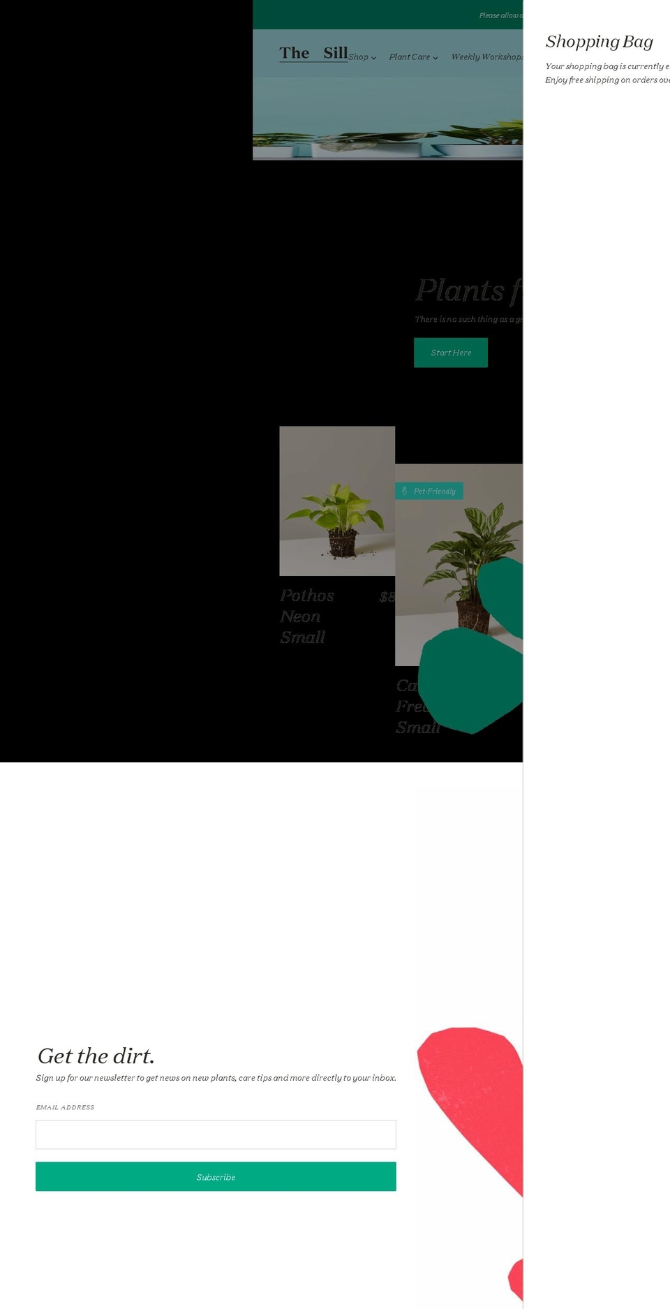 thesillplants.com — Shopify storefront screenshot