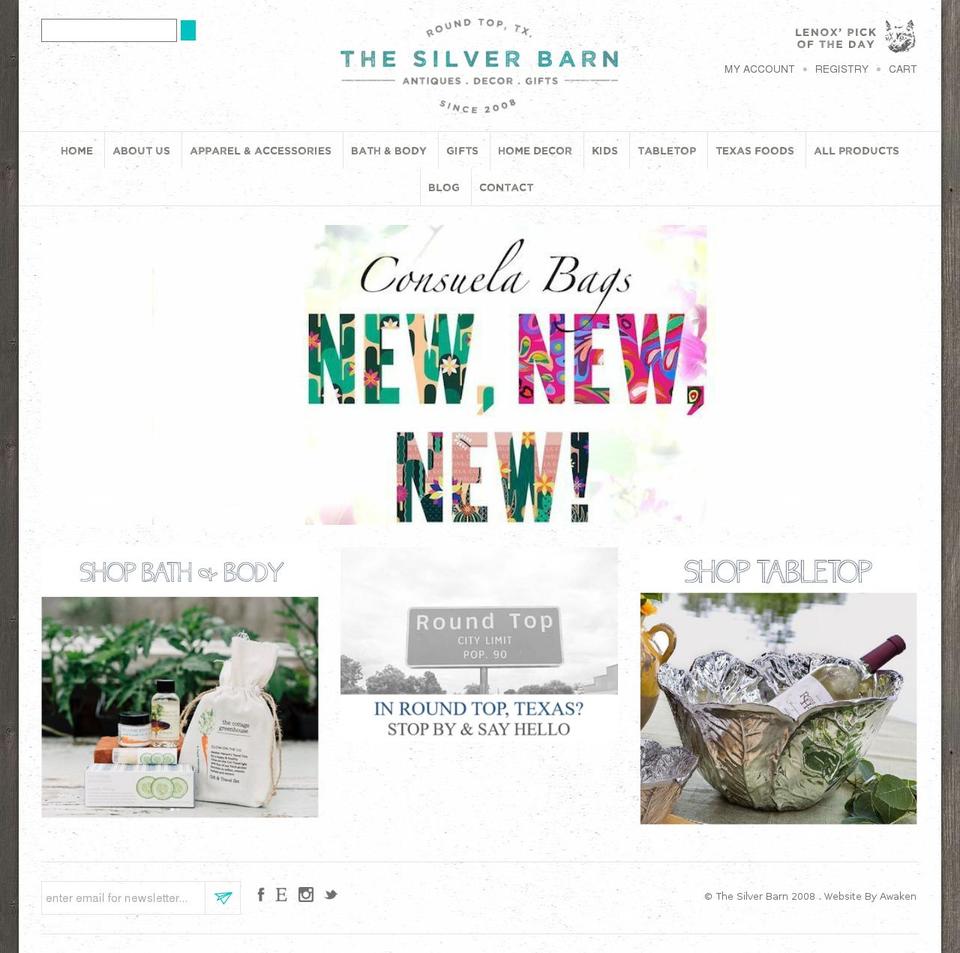 thesilverbarn.com shopify website screenshot