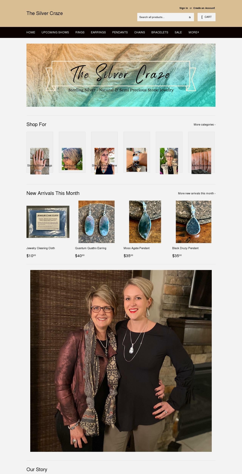 thesilvercraze.com shopify website screenshot