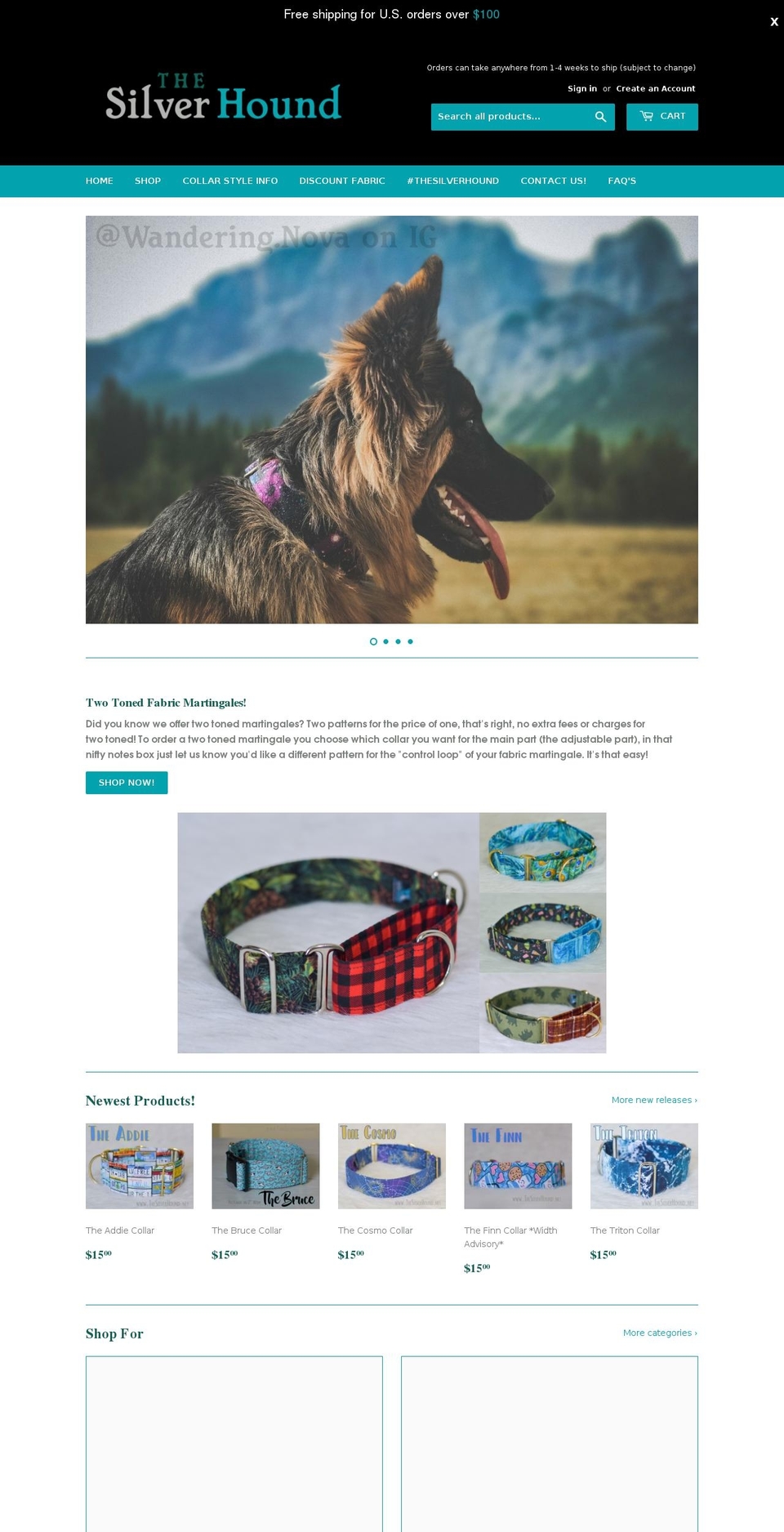 thesilverhound.net shopify website screenshot