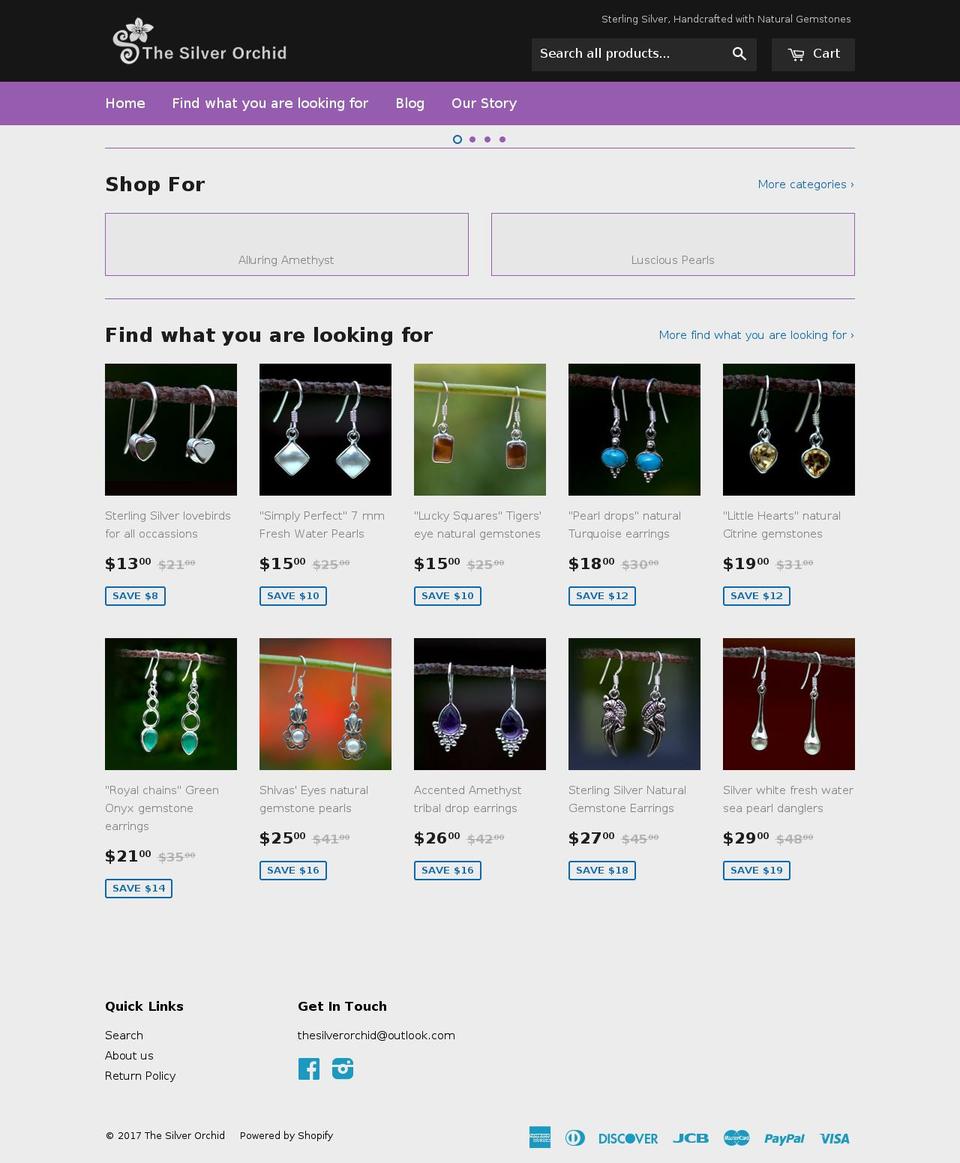 thesilverorchid.com shopify website screenshot
