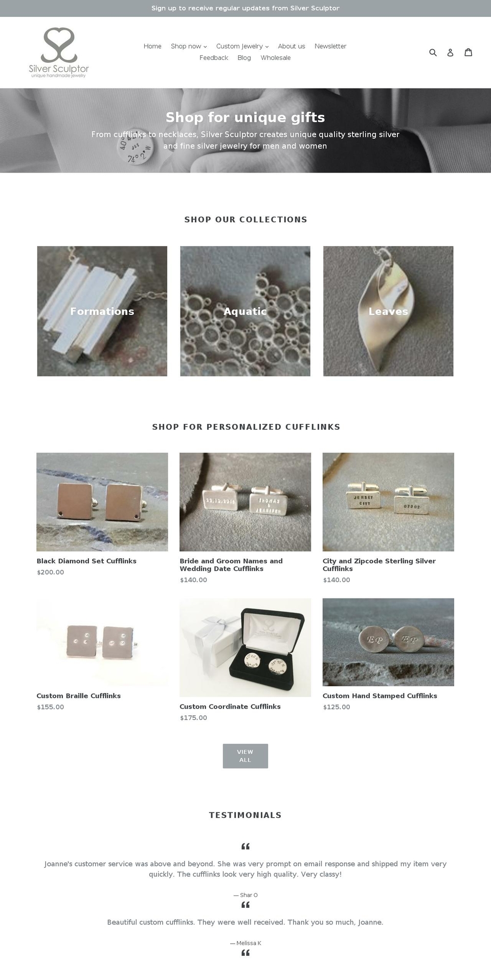 thesilversculptor.com shopify website screenshot