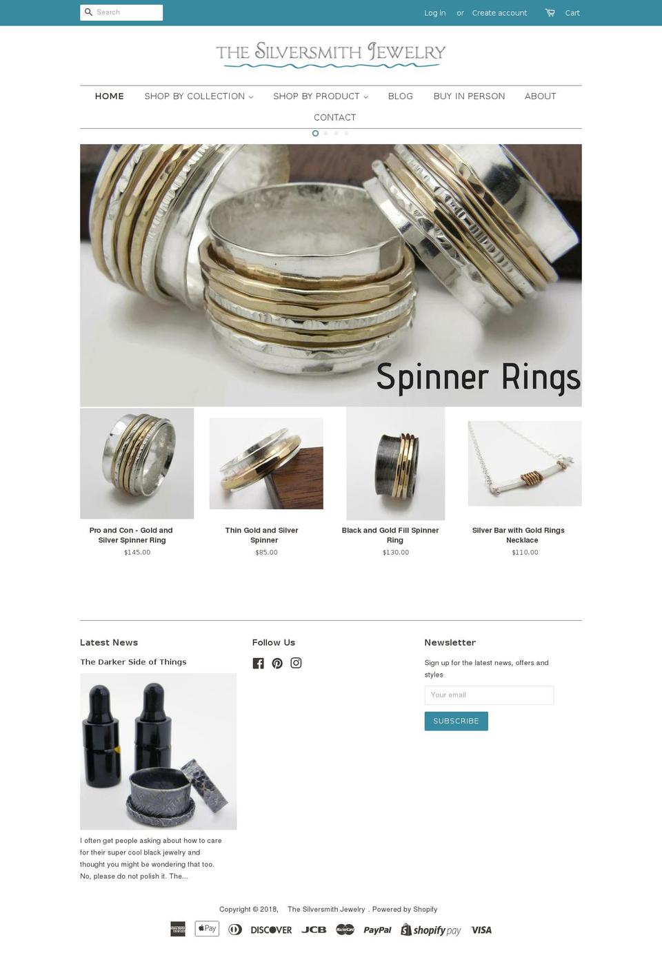 thesilversmithjewelry.com shopify website screenshot
