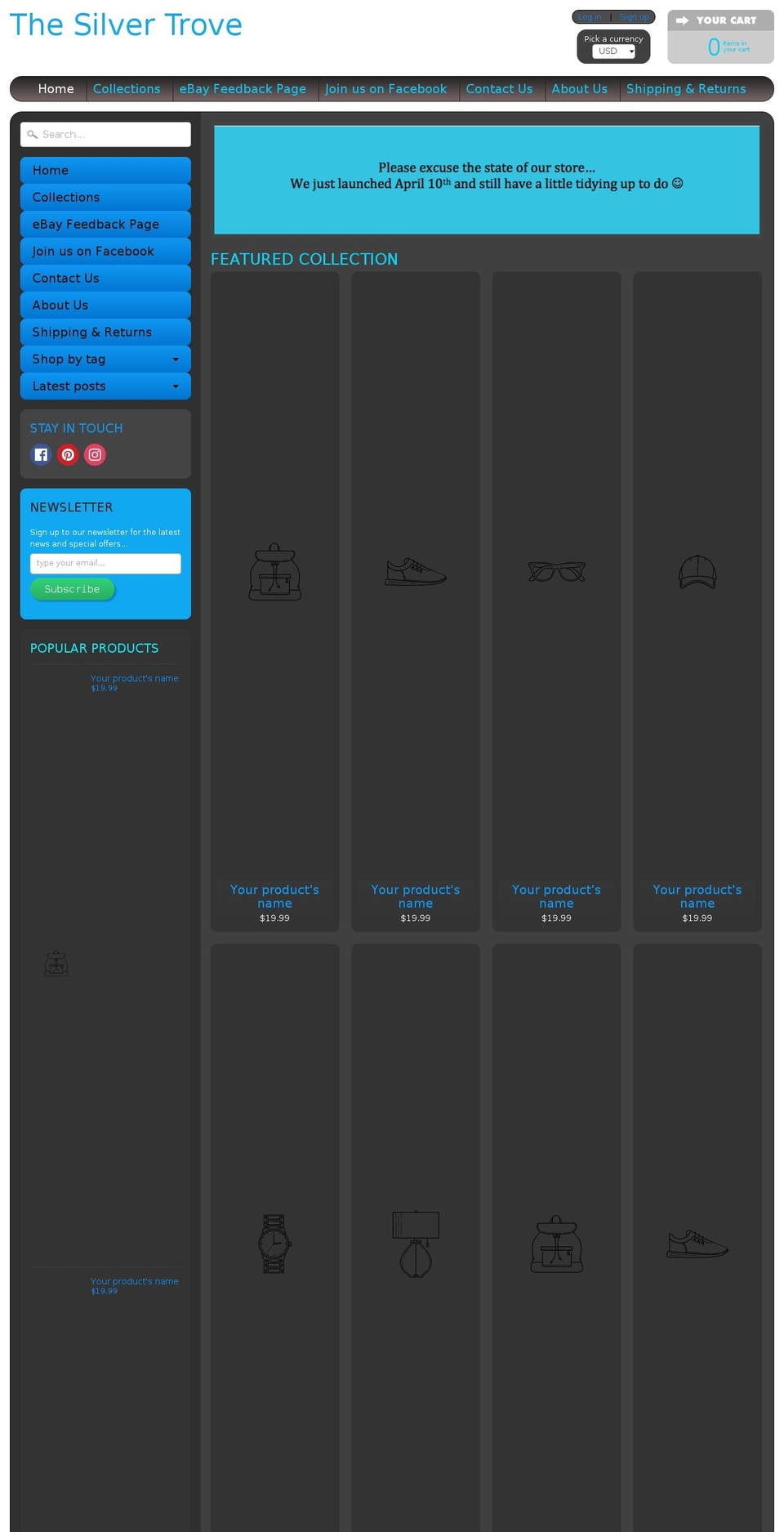 thesilvertrove.com shopify website screenshot
