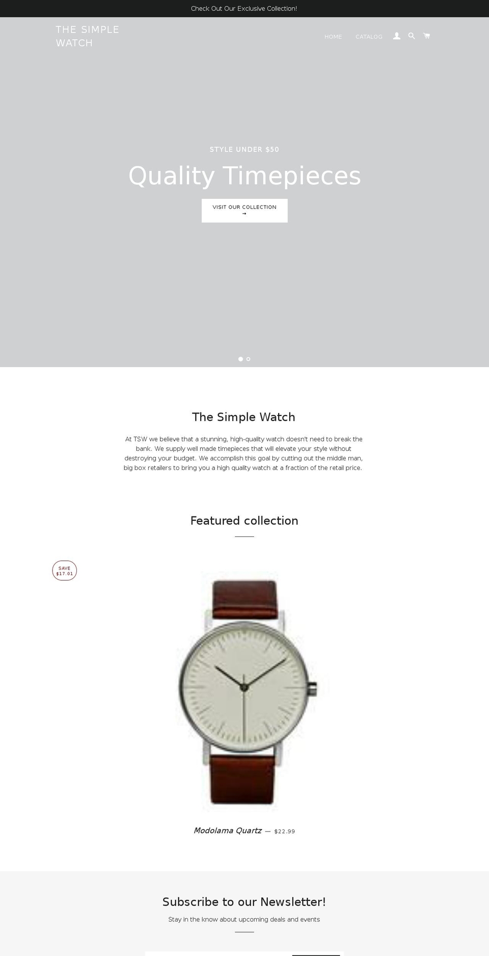 thesimplewatch.com — Shopify storefront screenshot