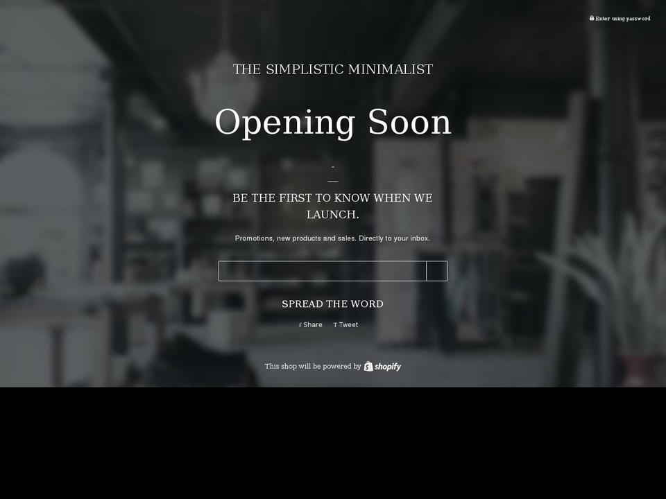 thesimplisticminimalist.com shopify website screenshot