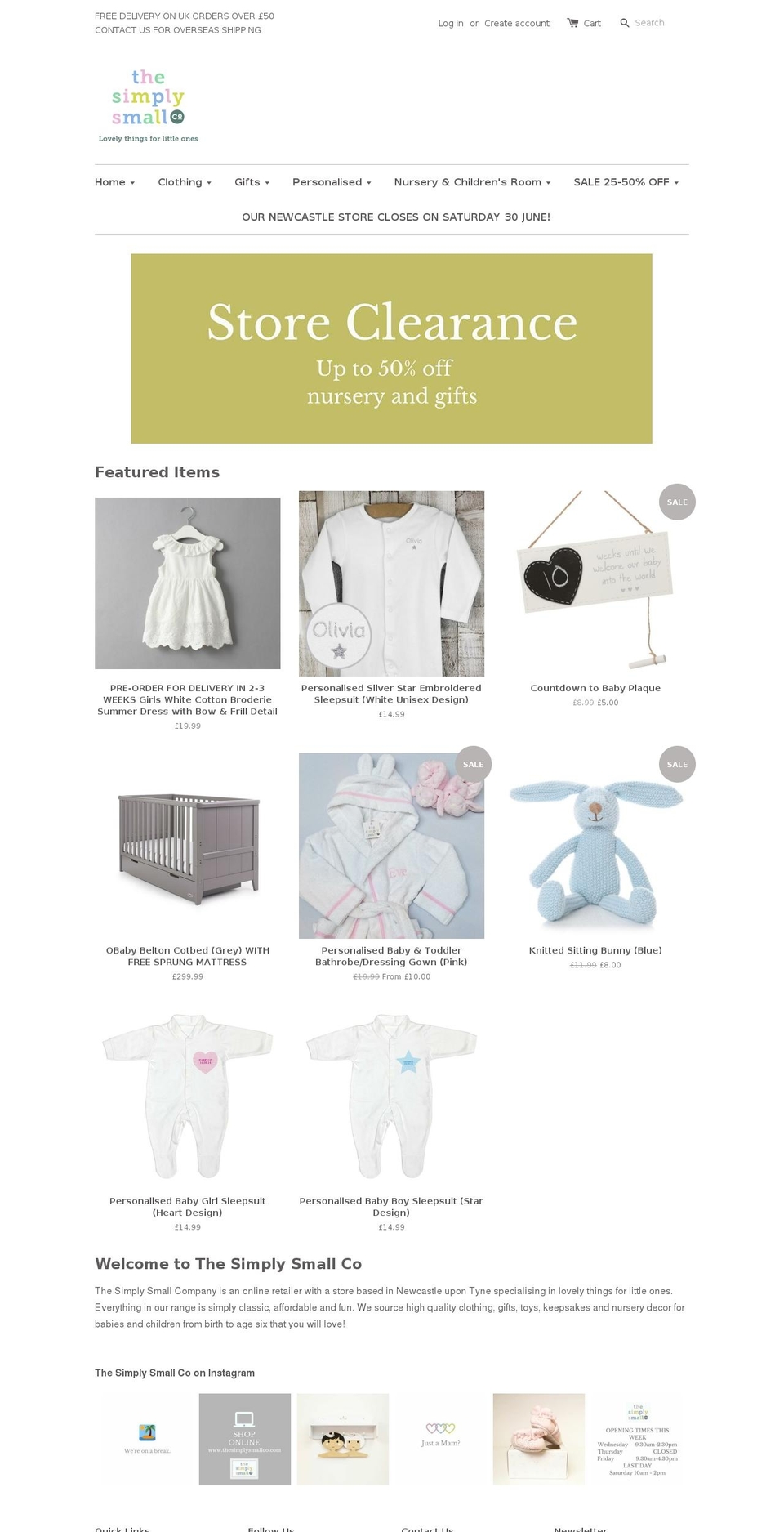 thesimplysmallco.com shopify website screenshot