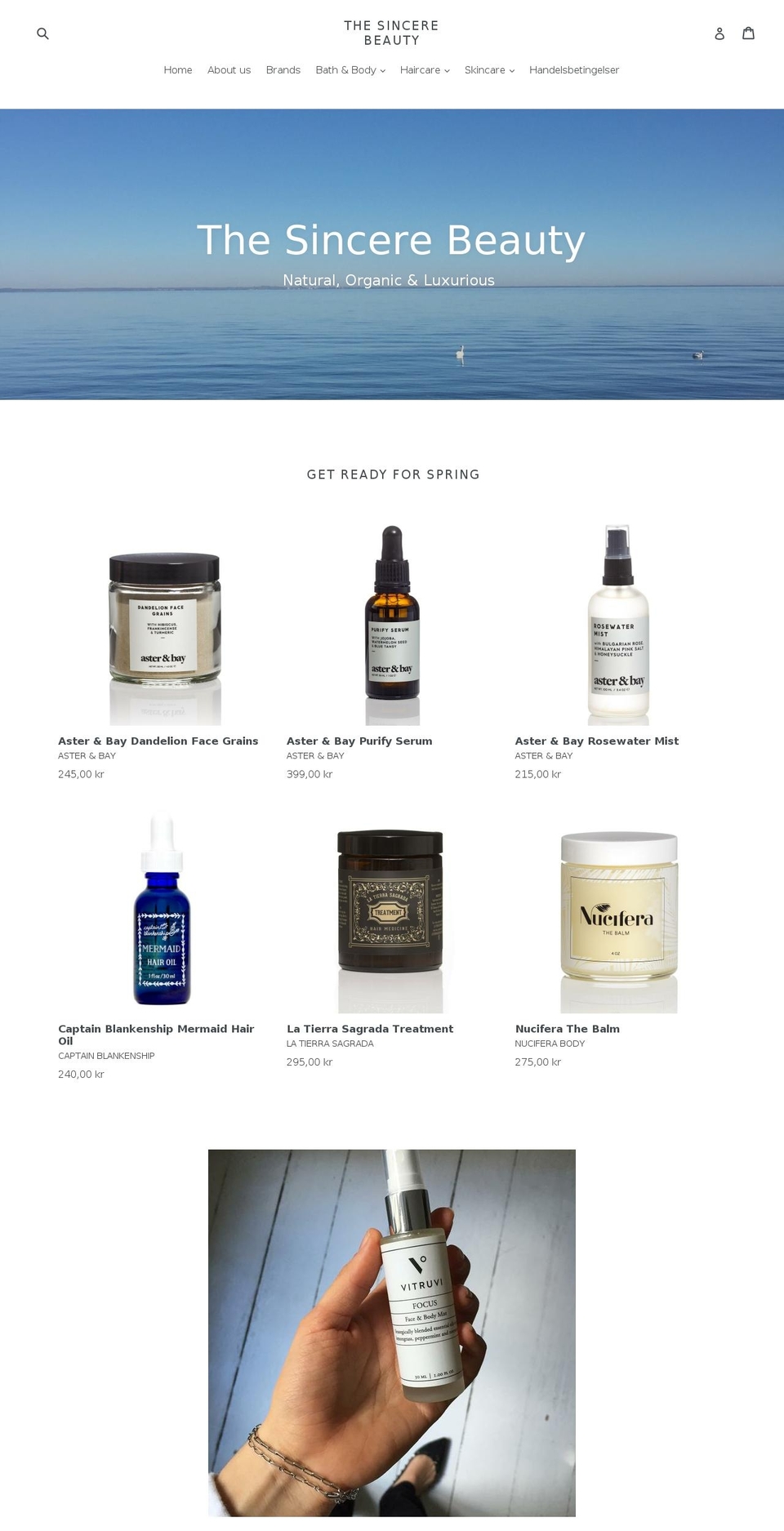thesincerebeauty.com — Shopify storefront screenshot