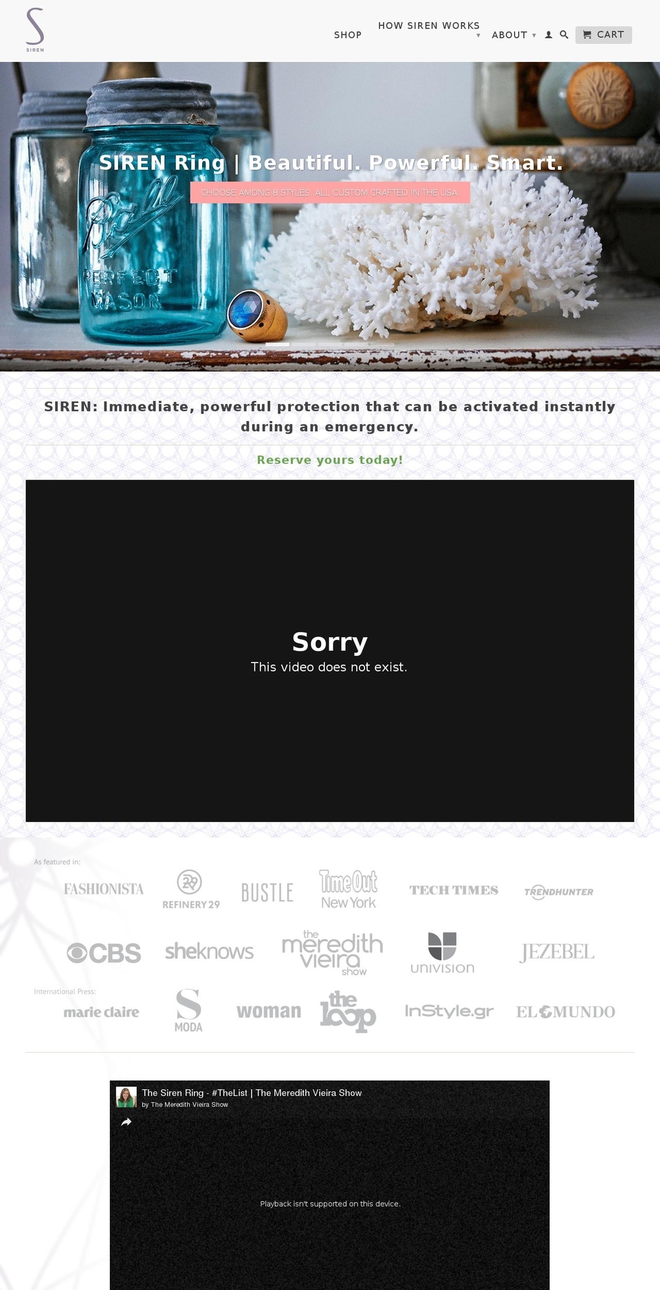 thesirencollection.com shopify website screenshot