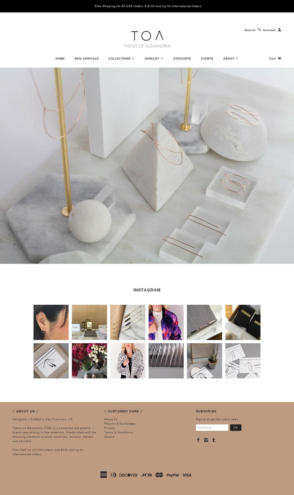 thesisofalexandria.com shopify website screenshot