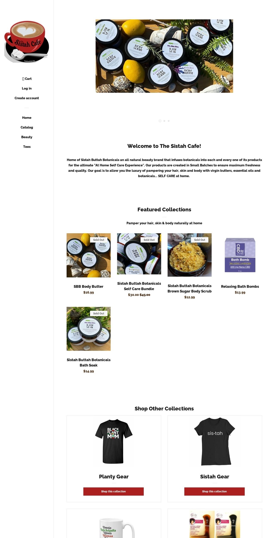 thesistahcafe.biz shopify website screenshot