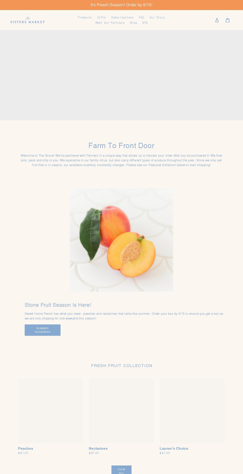 thesistersmarket.com shopify website screenshot