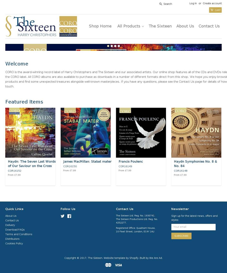 thesixteenshop.com shopify website screenshot