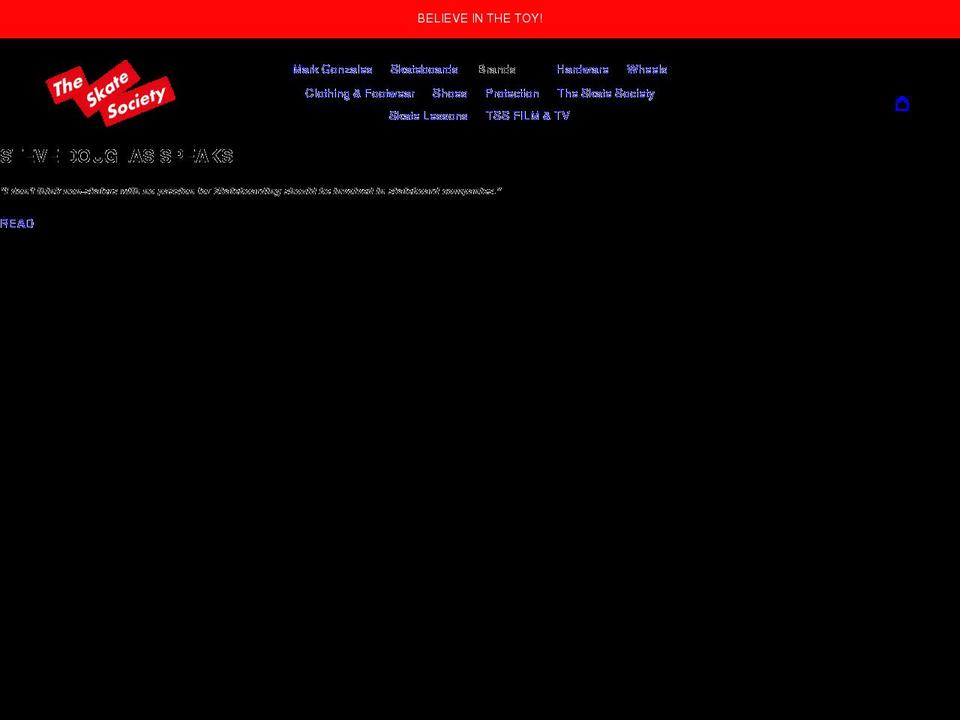 theskatesociety.com shopify website screenshot