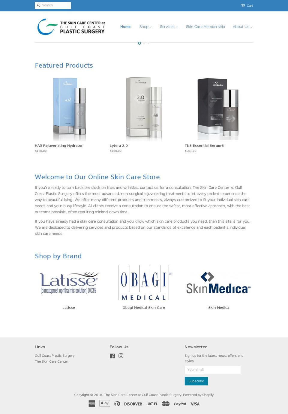 theskincarecenteratgcps.com — Shopify storefront screenshot