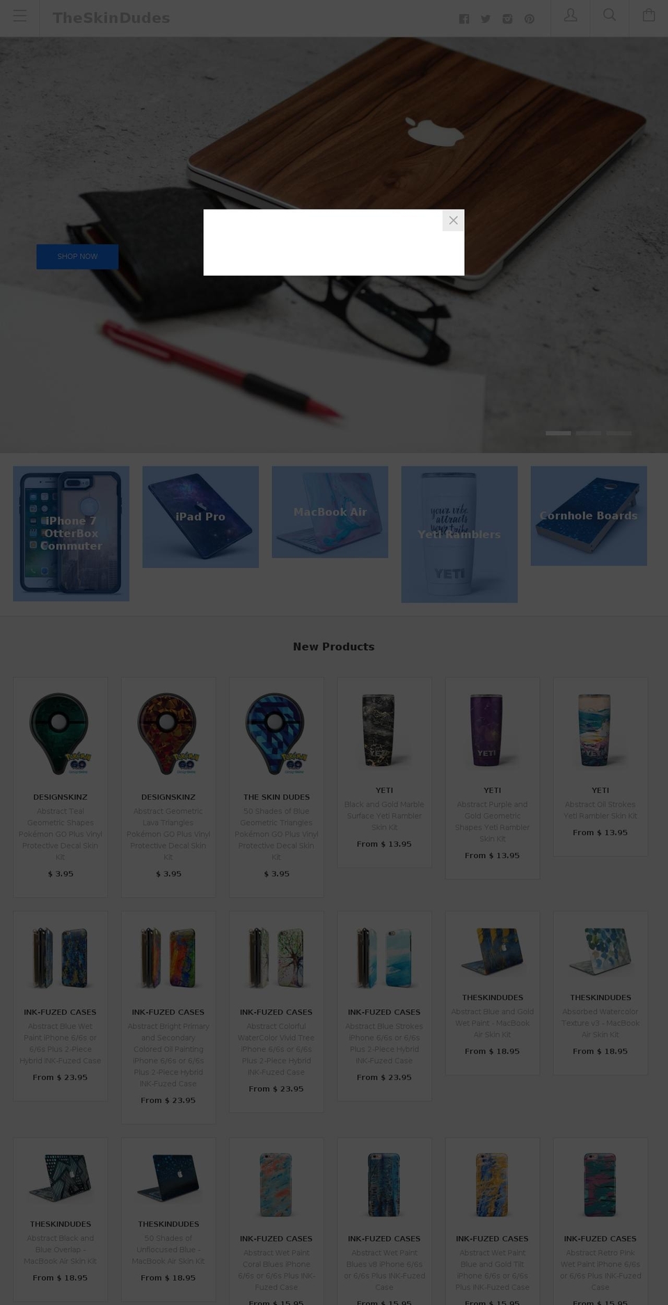 theskindudes.com shopify website screenshot