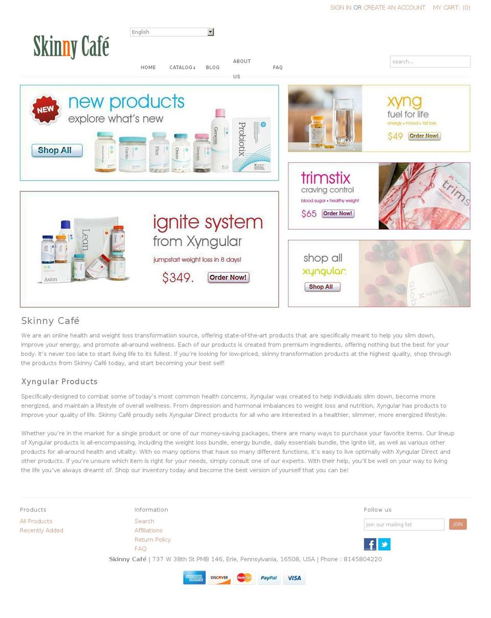 theskinnycafe.net shopify website screenshot