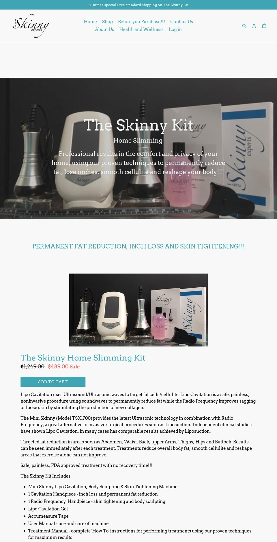 theskinnyexperts.com shopify website screenshot