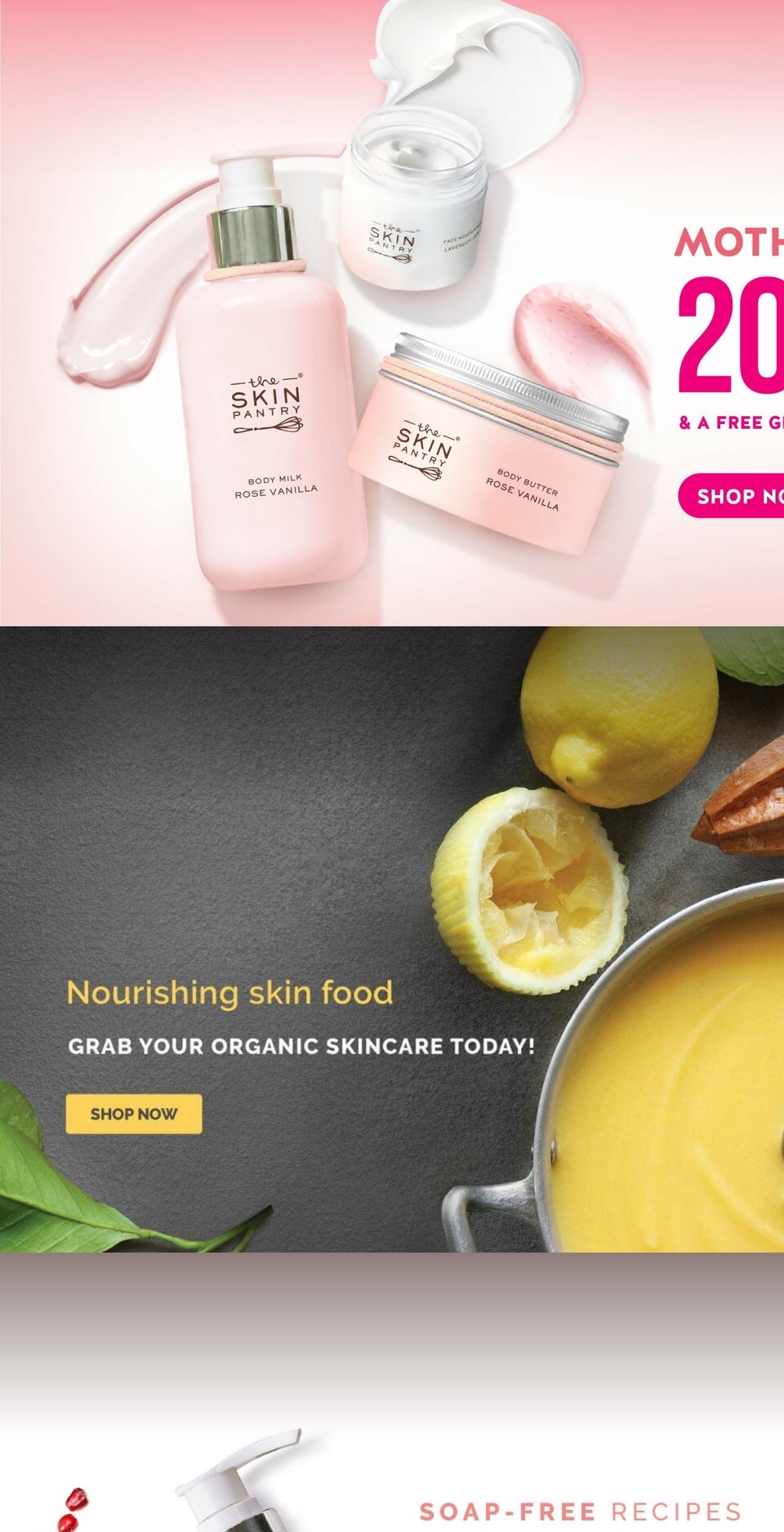 theskinpantry.com shopify website screenshot