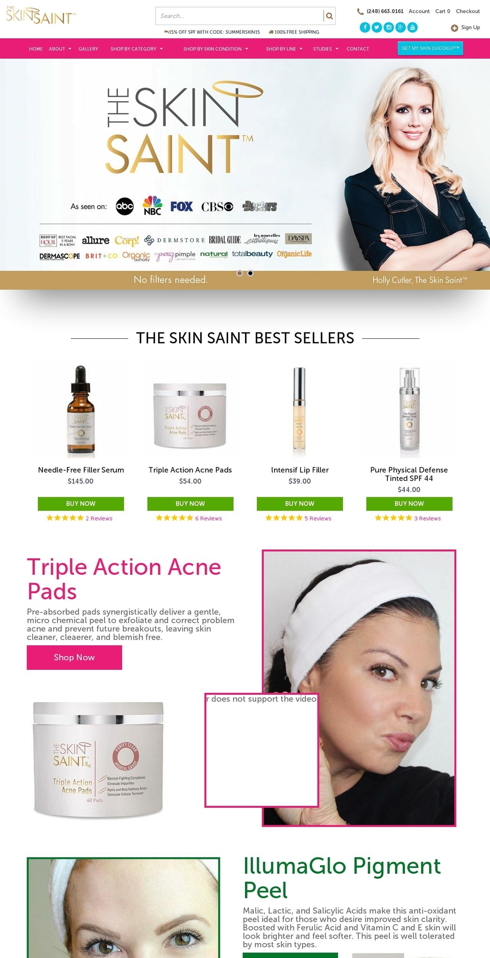 theskinsaint.com — Shopify storefront screenshot