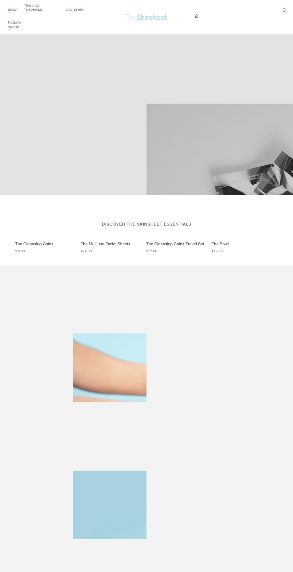 theskinsheet.com shopify website screenshot