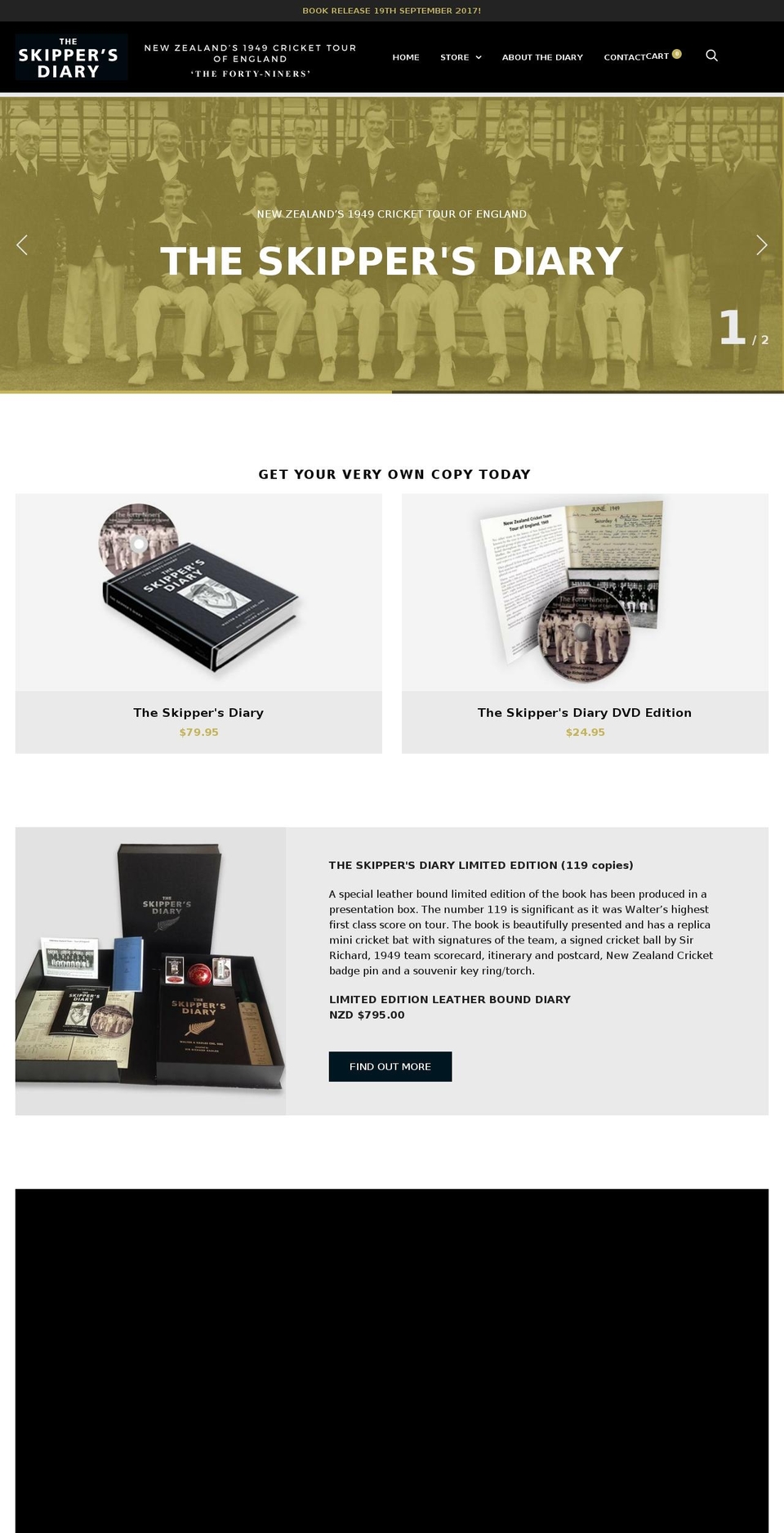 theskippersdiary1949.com shopify website screenshot