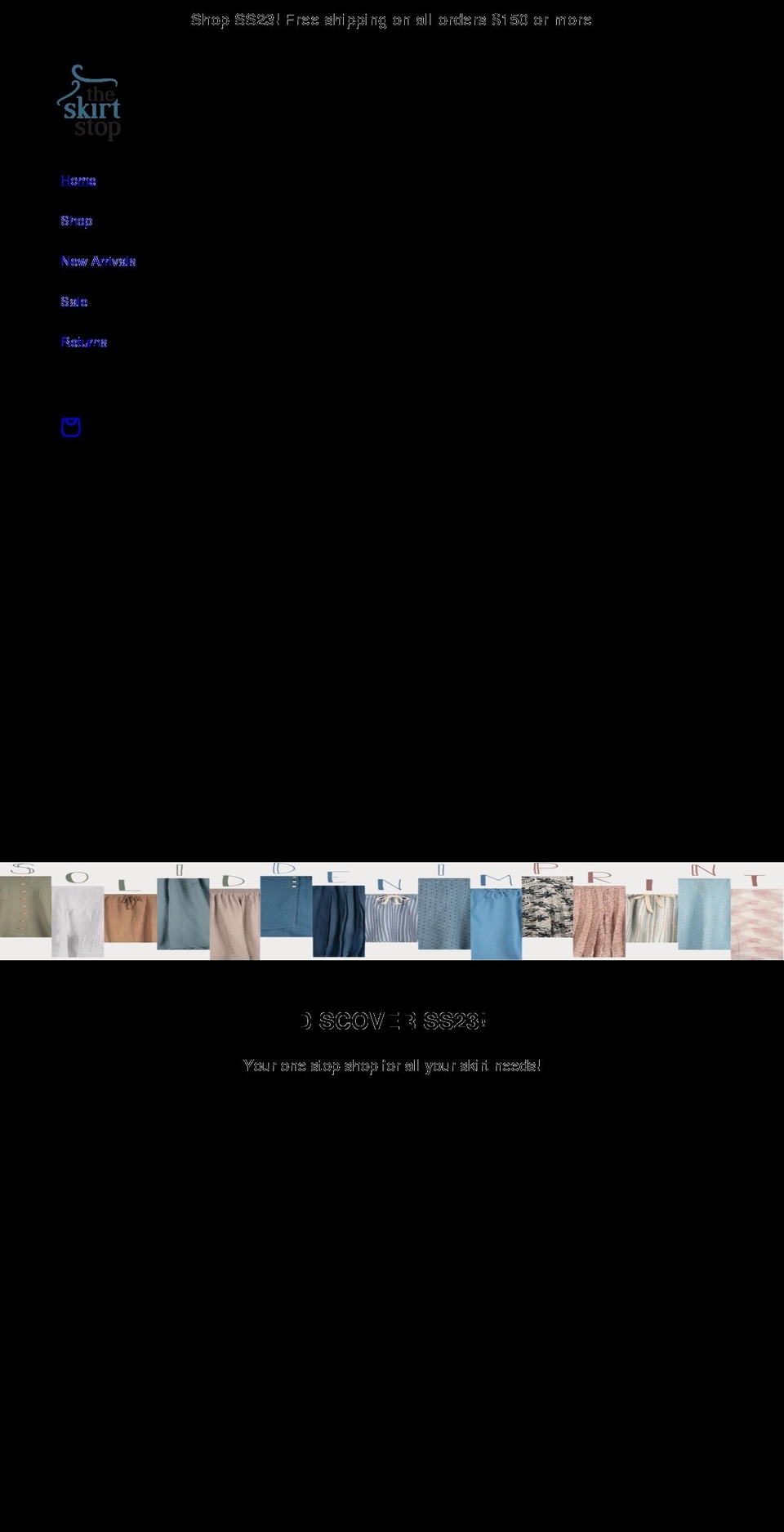 theskirtstop.com shopify website screenshot