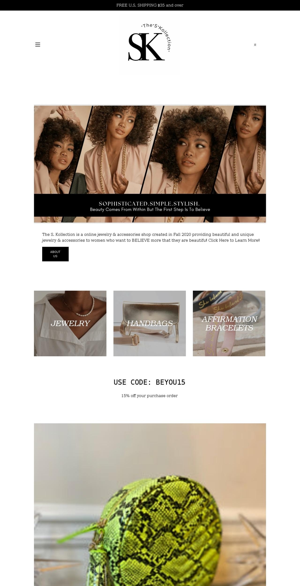 theskollection.com shopify website screenshot