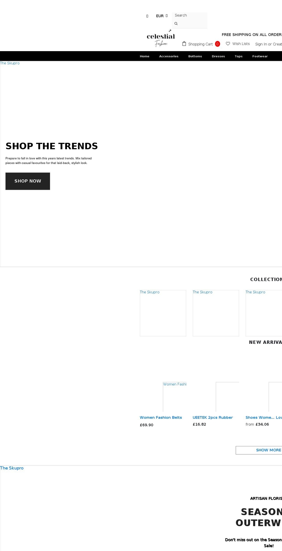 Fashion Shopify theme site example theskupro.com