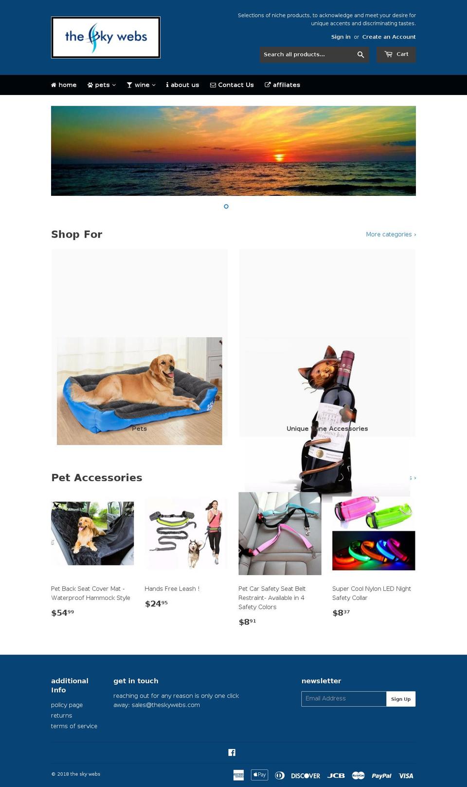 theskywebs.com — Shopify storefront screenshot