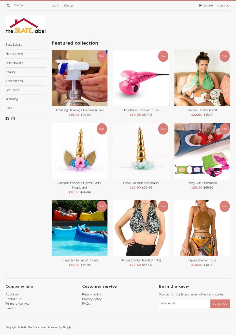 theslatelabel.com shopify website screenshot