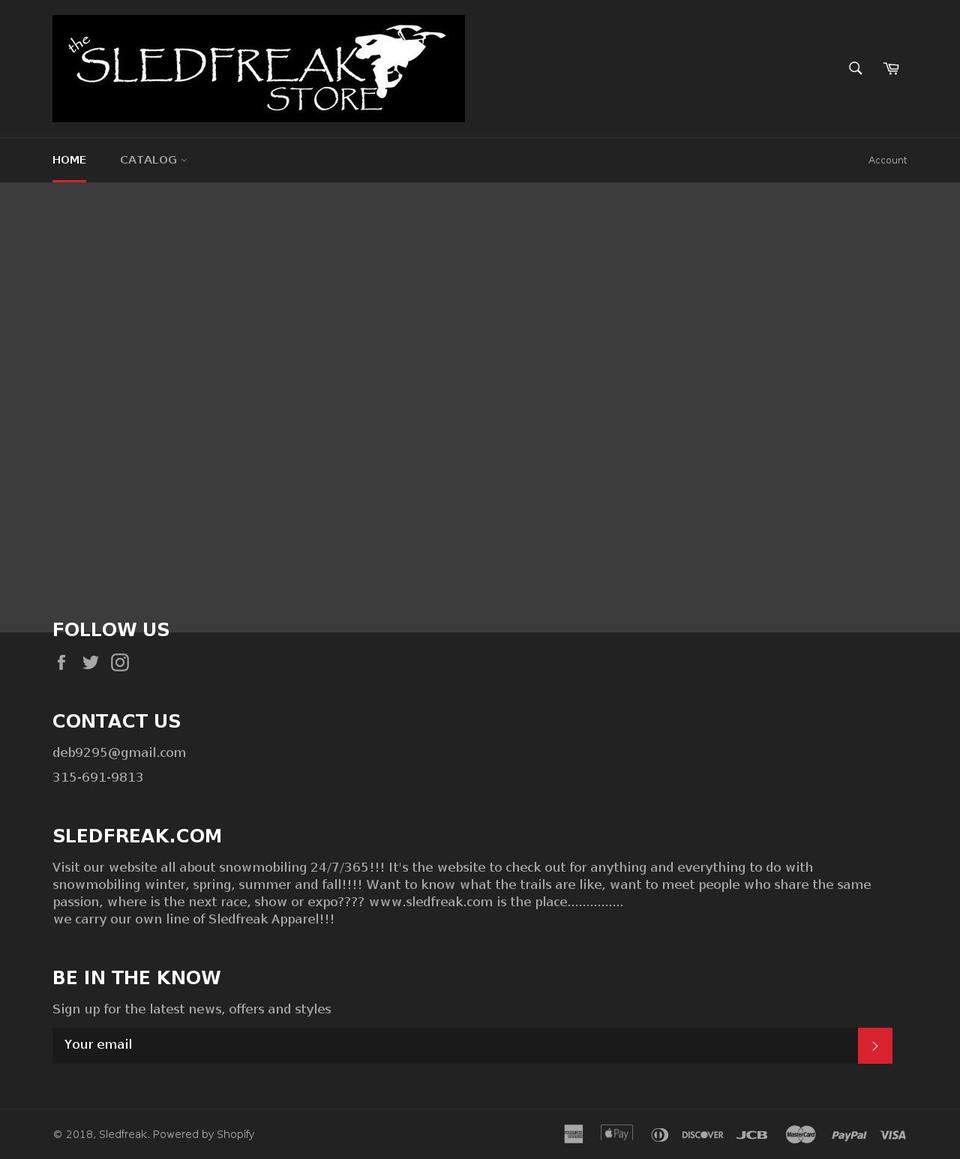 thesledfreakstore.com — Shopify storefront screenshot