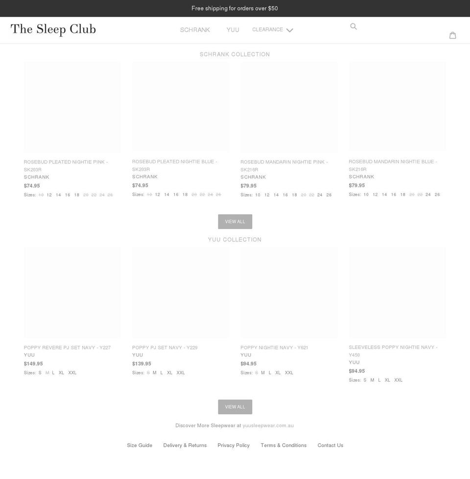 thesleepclub.com.au shopify website screenshot