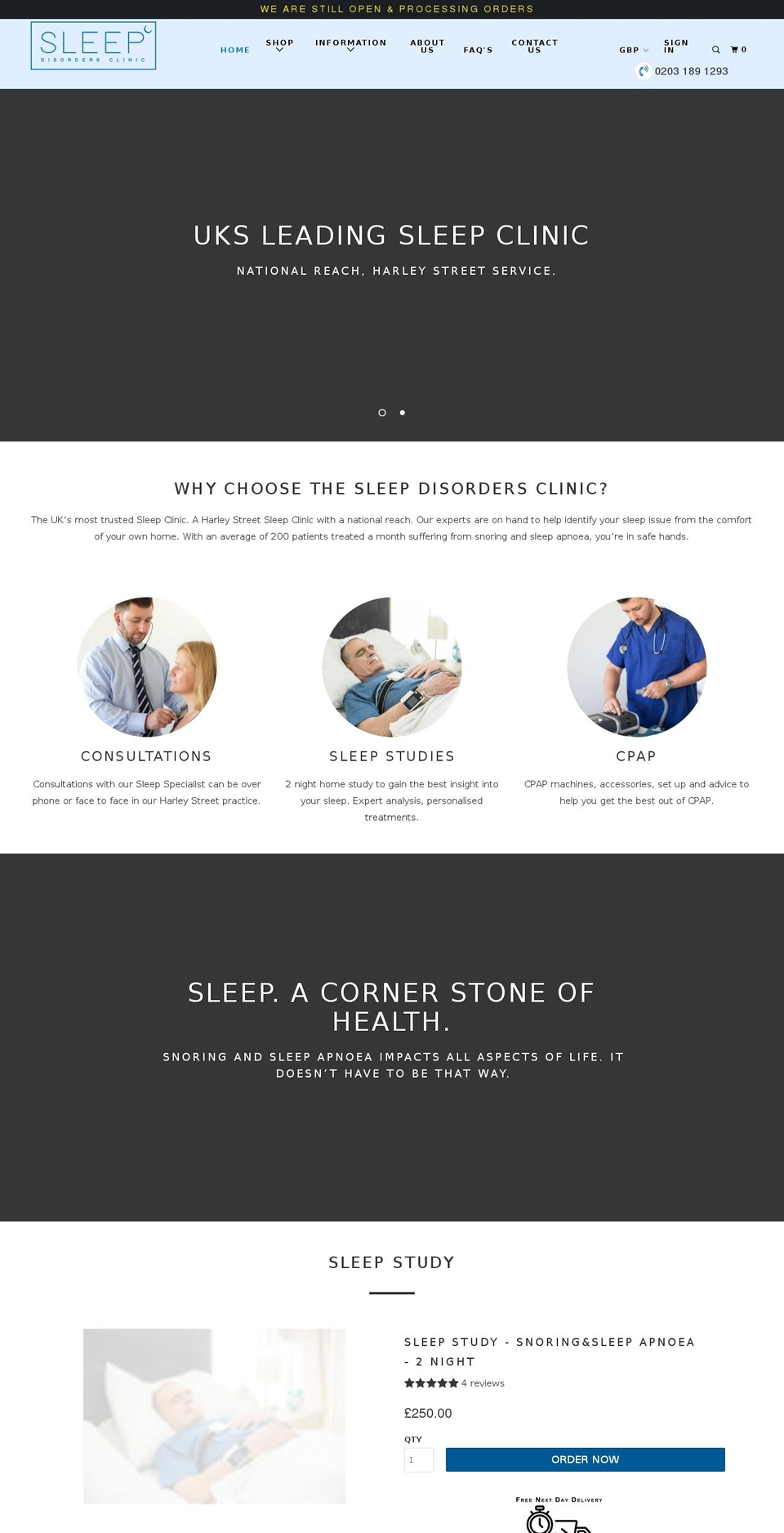 thesleepdisordersclinic.com shopify website screenshot