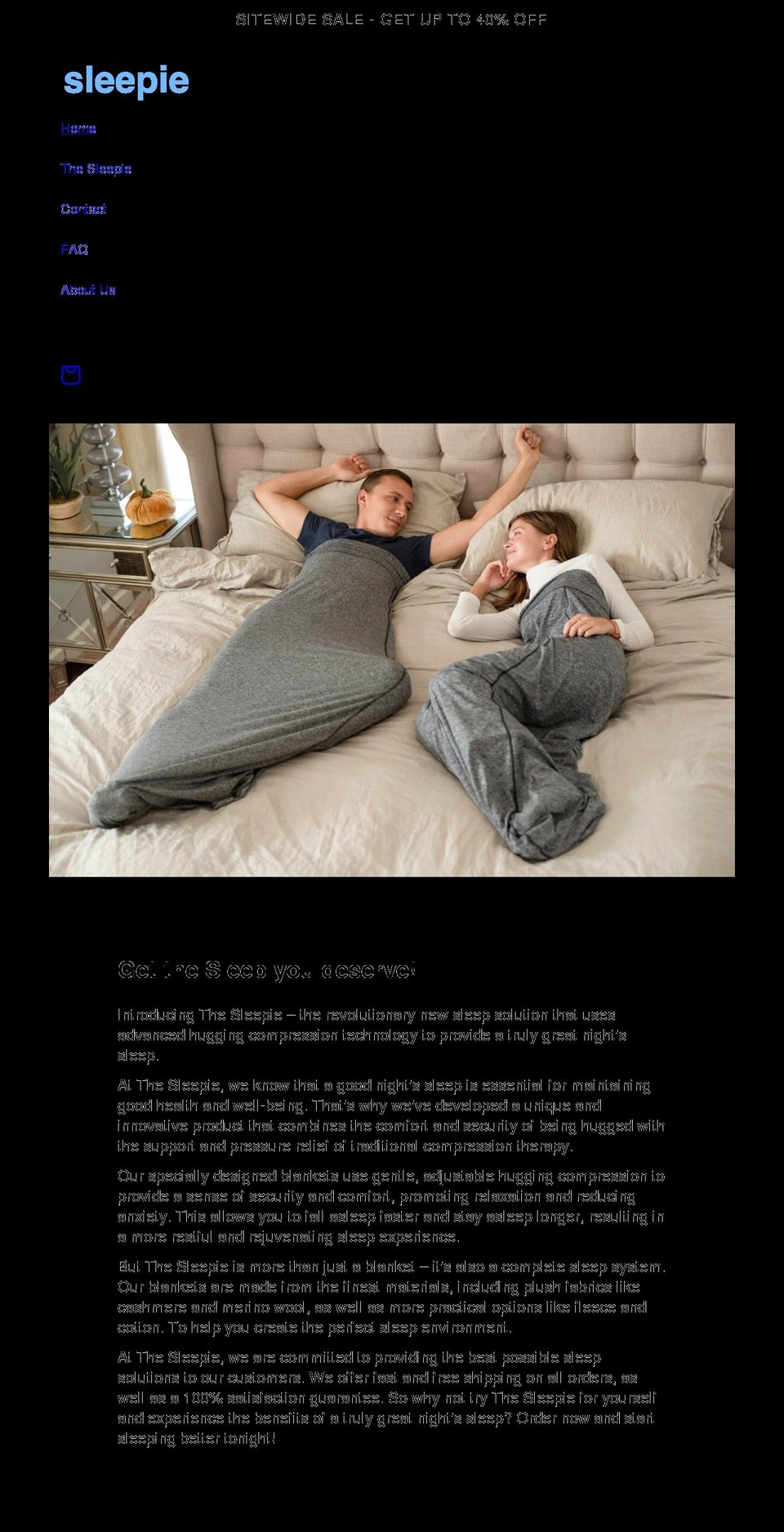 thesleepie.com shopify website screenshot