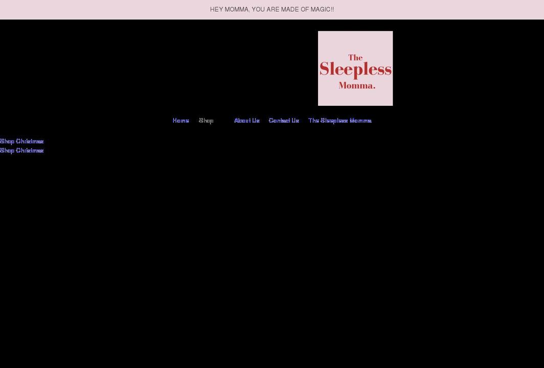 thesleeplessmomma.com shopify website screenshot