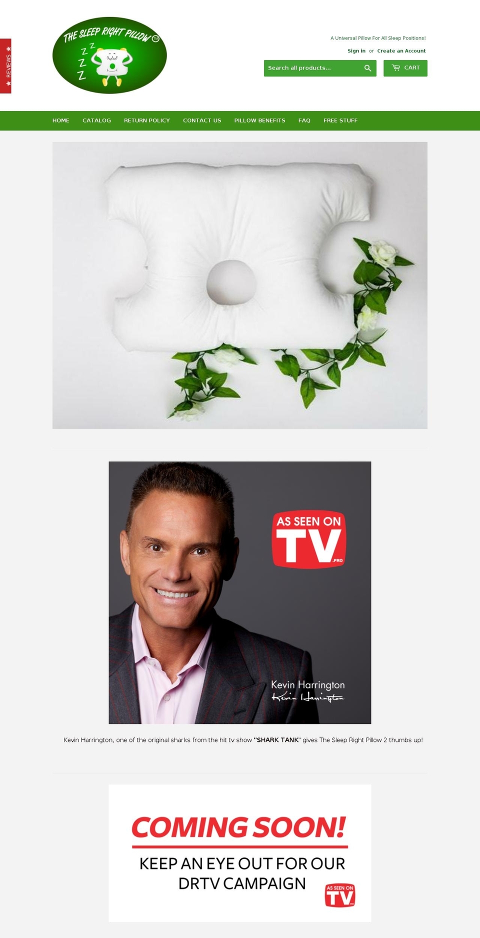 thesleeprightpillow.com — Shopify storefront screenshot