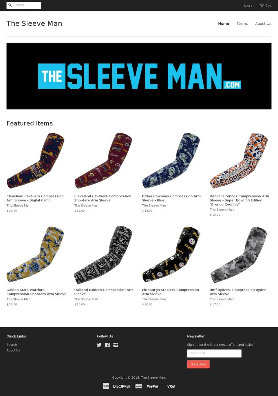 thesleeveman.com shopify website screenshot