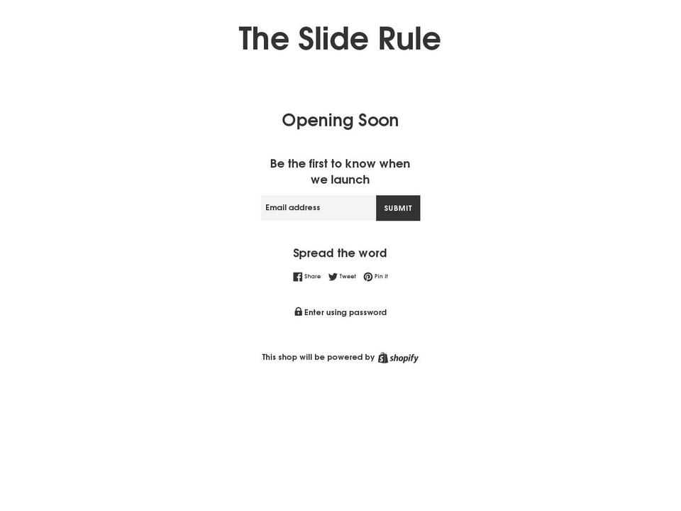 thesliderule.com — Shopify storefront screenshot