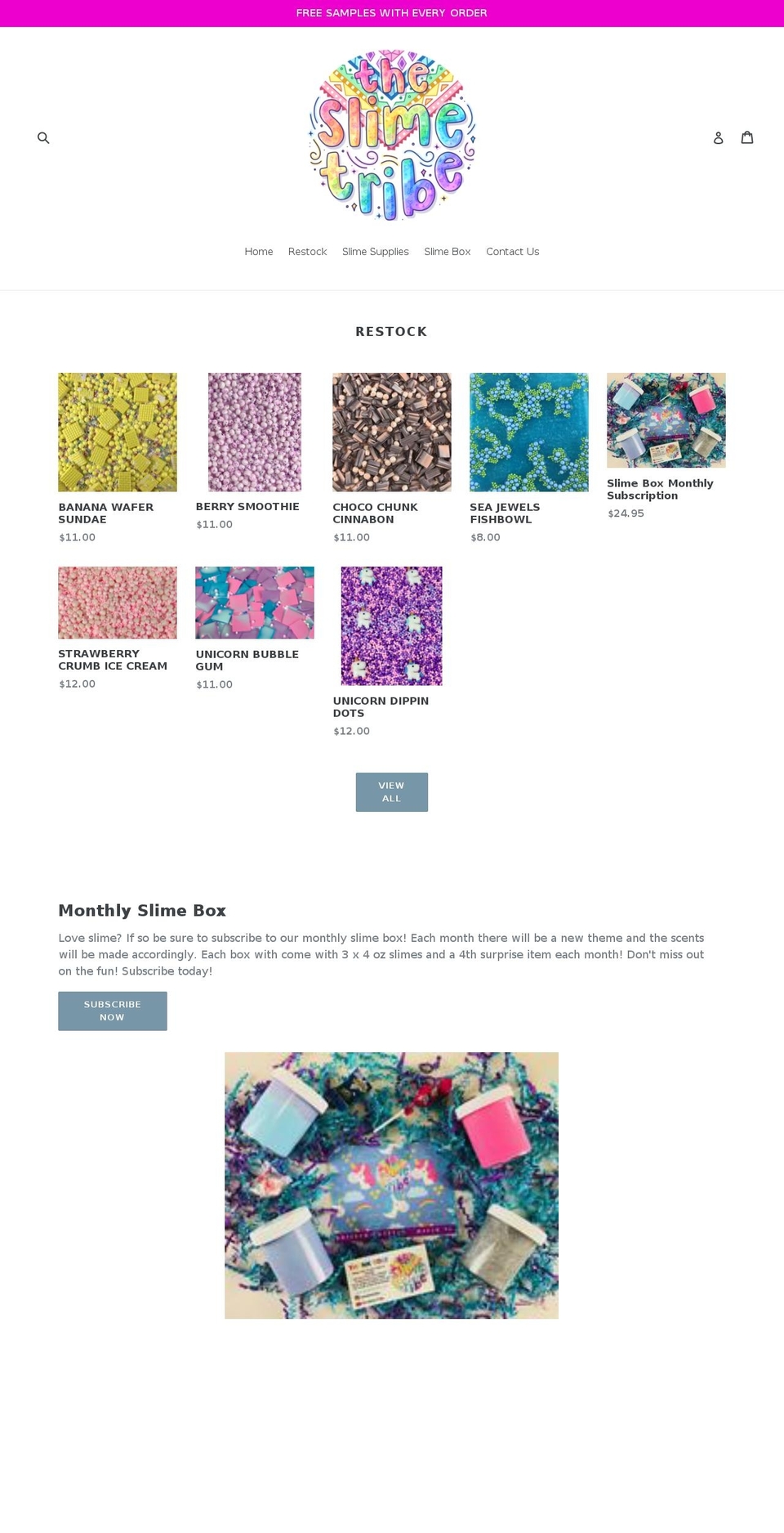 theslimetribe.com — Shopify storefront screenshot