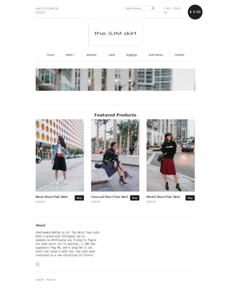 theslimskirt.com — Shopify storefront screenshot
