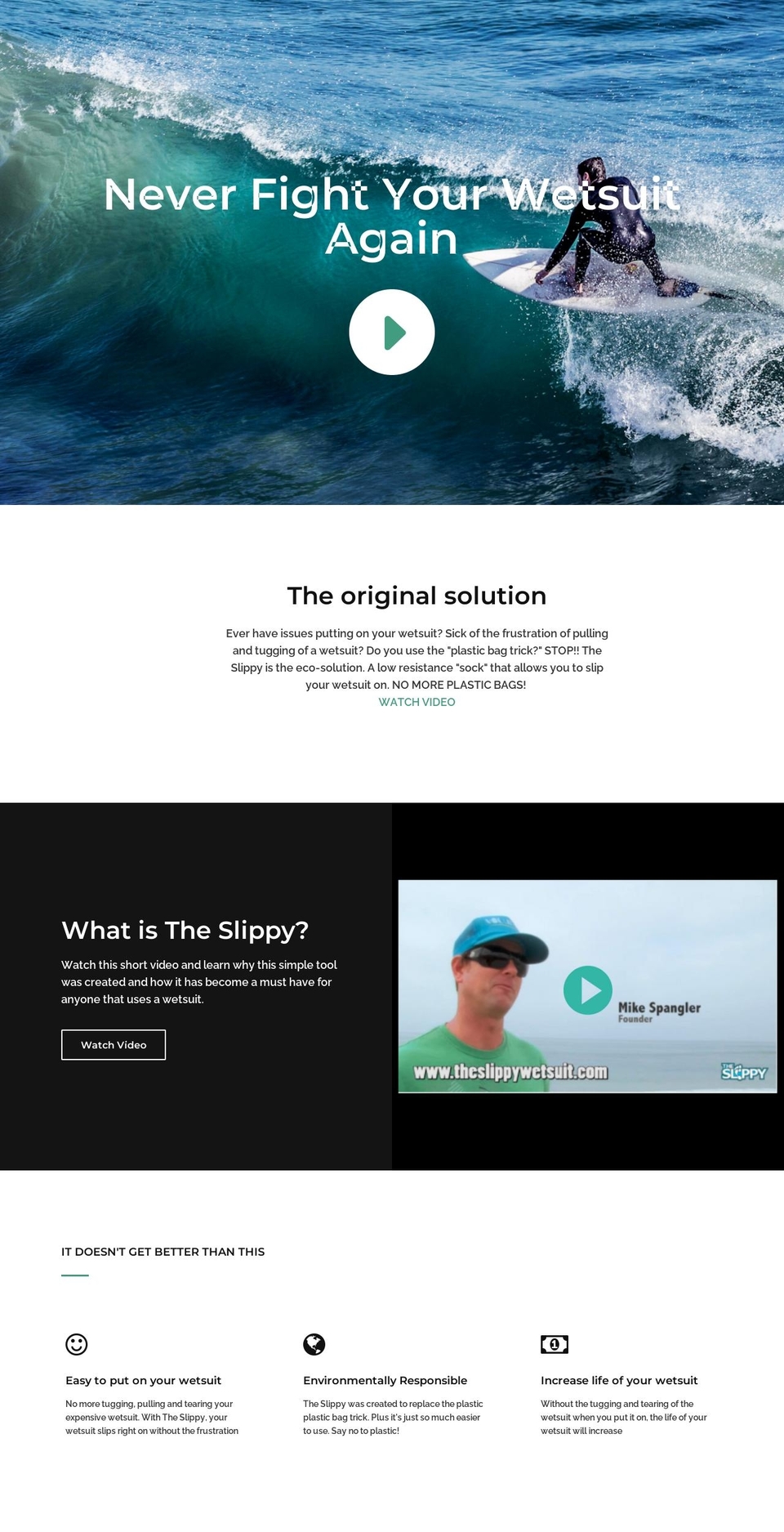theslippywetsuit.com shopify website screenshot