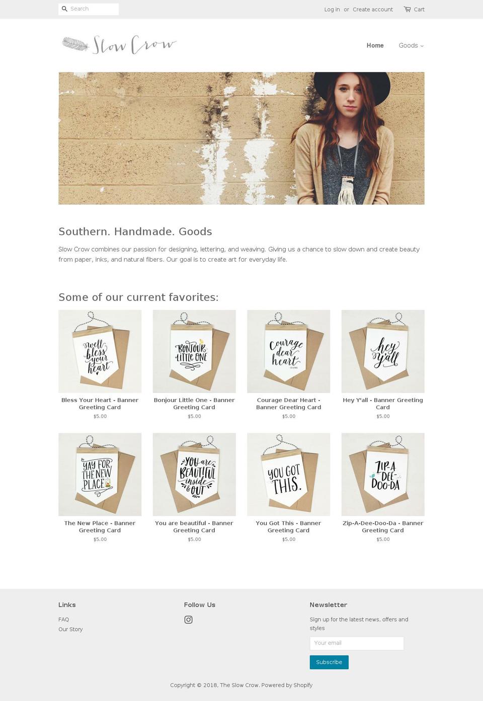 theslowcrow.com — Shopify storefront screenshot