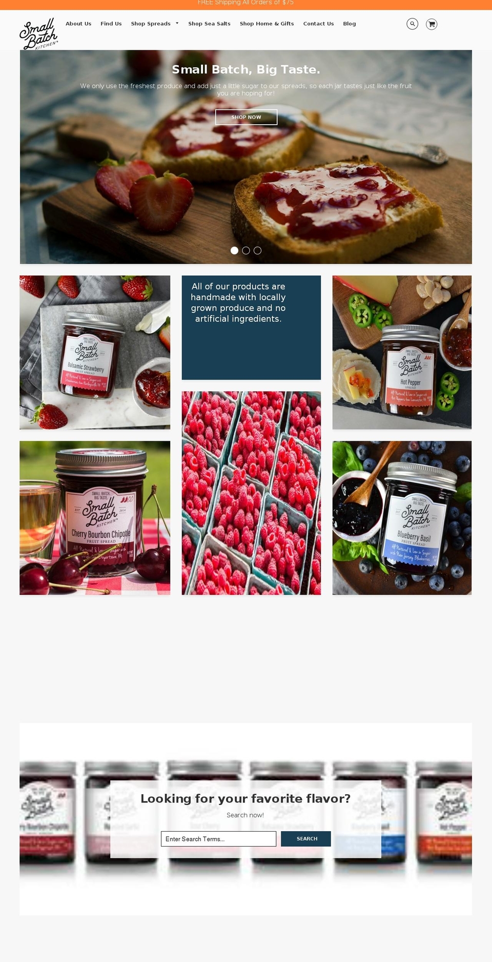 Responsival Shopify theme site example thesmallbatchkitchen.com