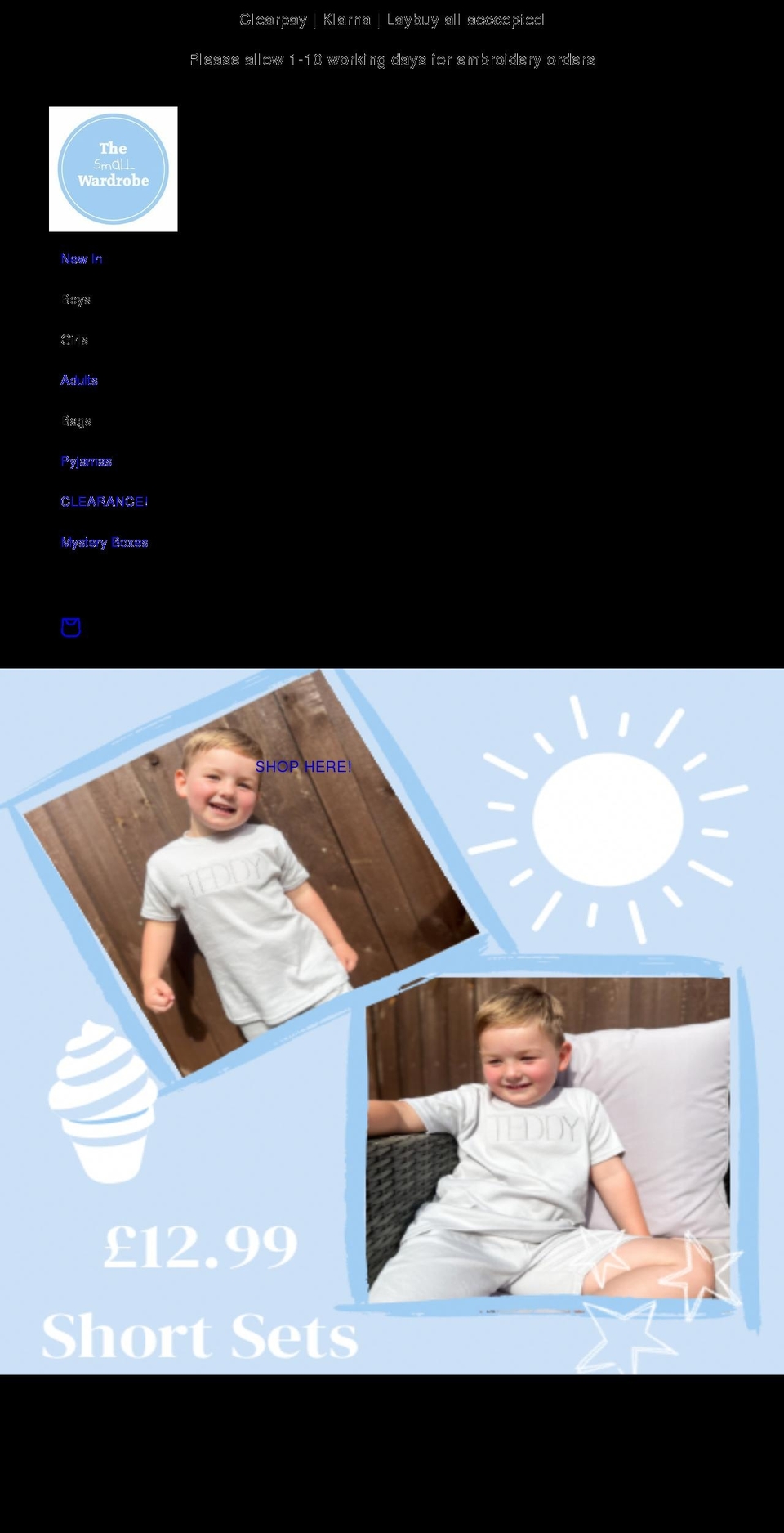 thesmallwardrobe.com shopify website screenshot