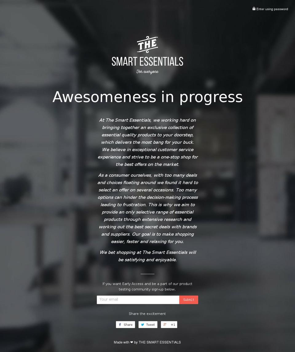 thesmartessentials.com shopify website screenshot