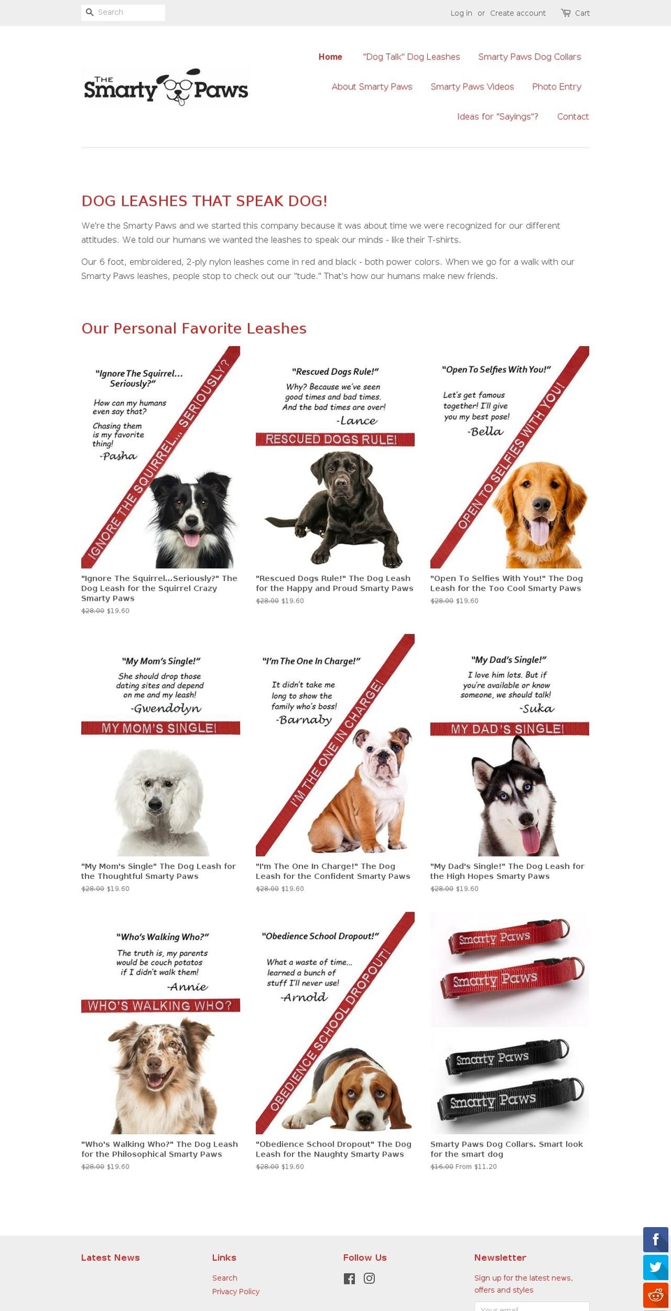 thesmartypaws.com — Shopify storefront screenshot