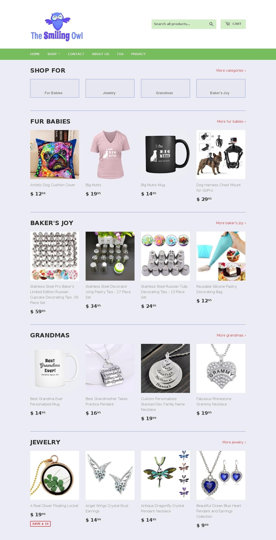thesmilingowl.com shopify website screenshot
