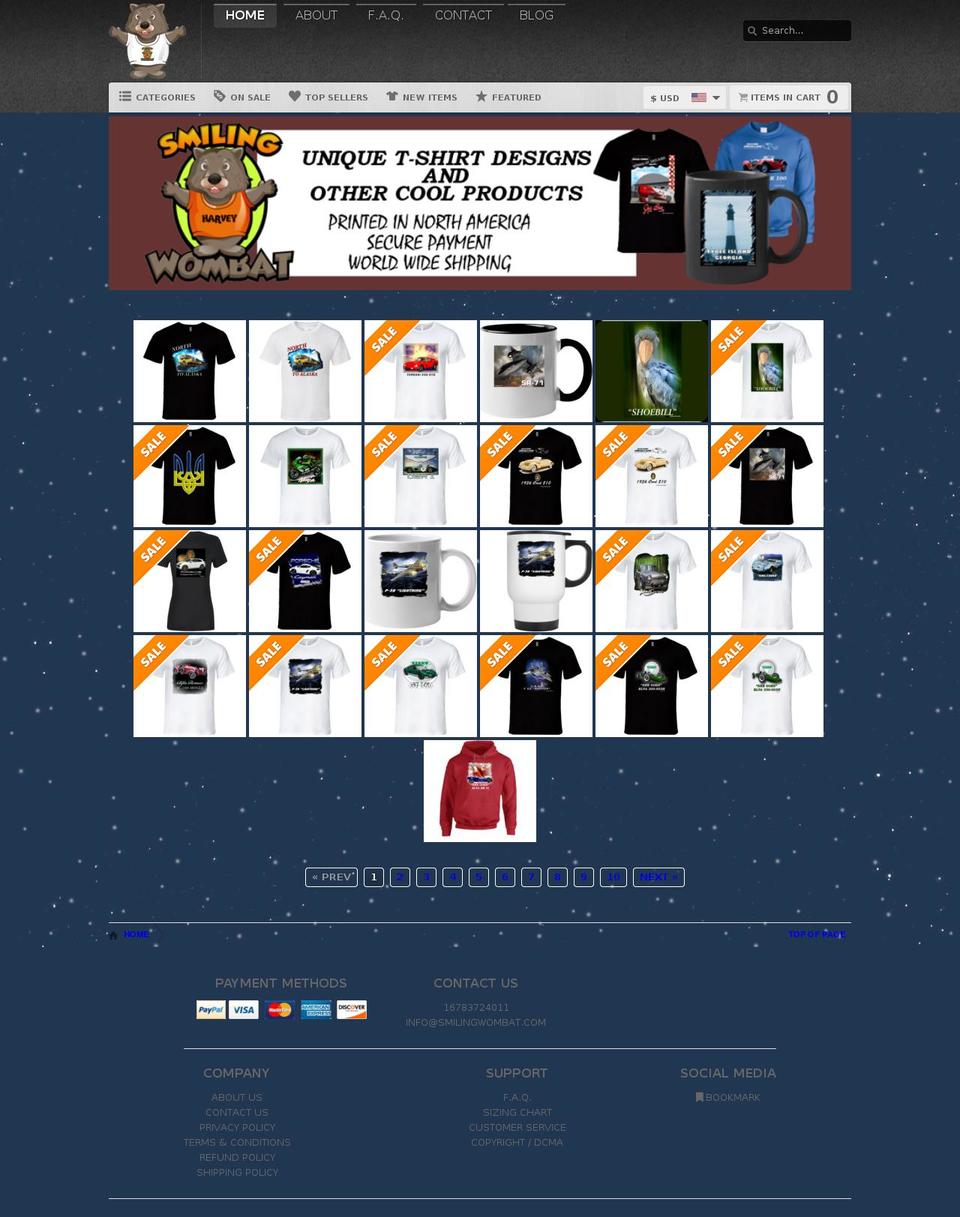 thesmilingwombat.com — Shopify storefront screenshot